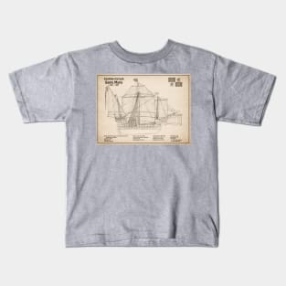 Santa Maria ship - Christopher Columbus Carrack Nau 15th century - SD Kids T-Shirt